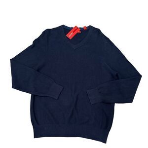 Mens IZOD Blue V-Neck knit Sweater Small NWT